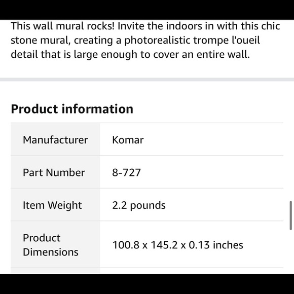 NEW🎁Brewster Stone Wall Gorgeous Mural 🏡 - Picture 7 of 8